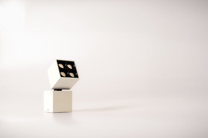 Square matt white surface mounted spotlight