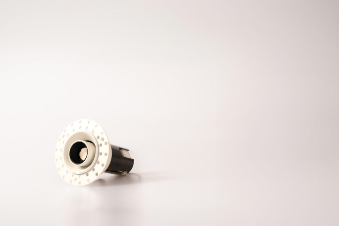 Plaster-in fully adjustable matt white downlight and spotlight