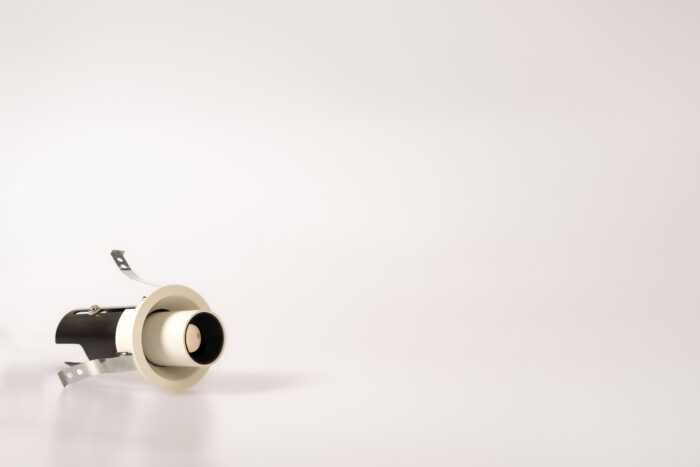 Recessed fully adjustable matt white downlight and spotlight