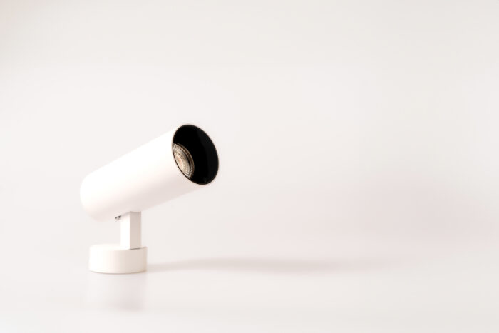 Surface mounted fully adjustable matt white downlight and spotlight