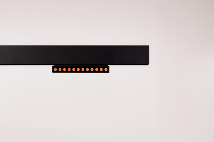 magnetic track system LED matt black foldable module with twelve recessed spotlights
