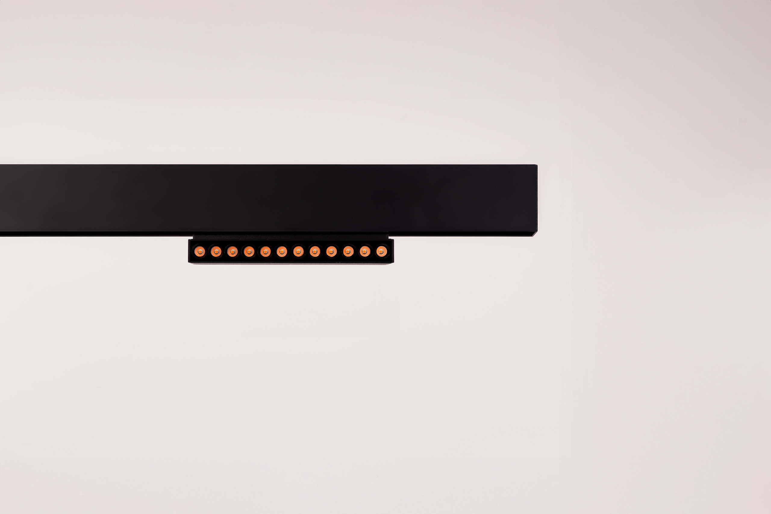 magnetic track system LED matt black foldable module with twelve recessed spotlights