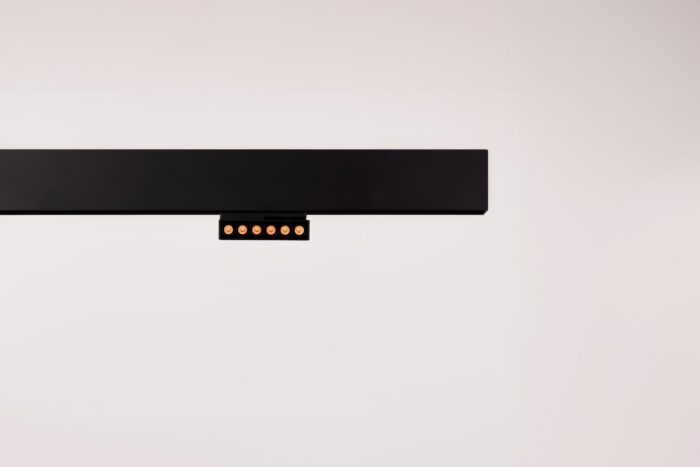 magnetic track system LED matt black foldable module with six recessed spotlights