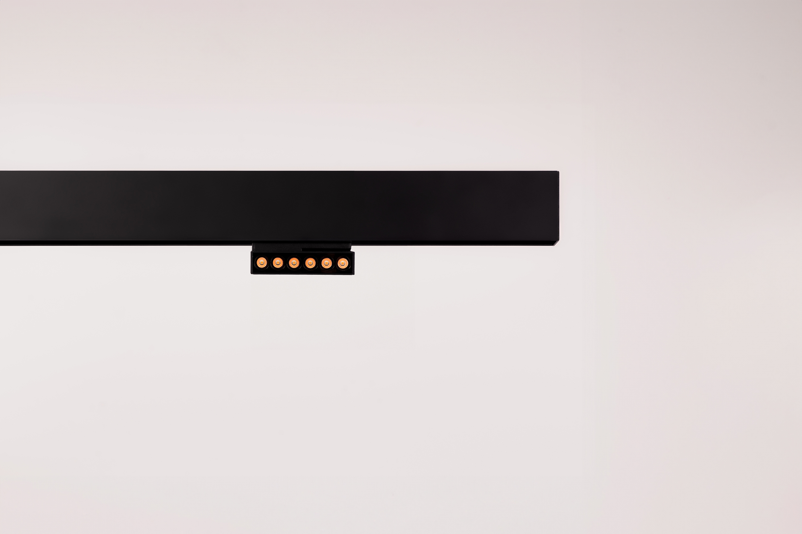 magnetic track system LED matt black foldable module with six recessed spotlights