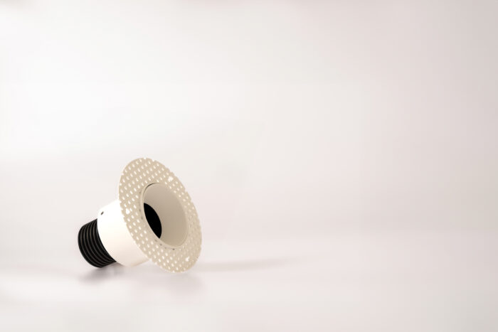 Matt white plaster-in fixed downlight