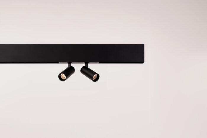 magnetic track system LED matt black twin spotlight module
